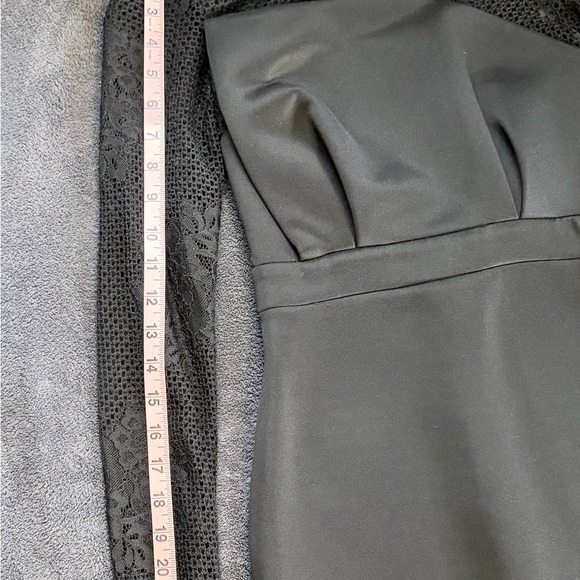 ASOS Black Lace High Neck Bodycon Midi Dress US 2 Long Sleeve Cocktail Dress - Picture 11 of 11